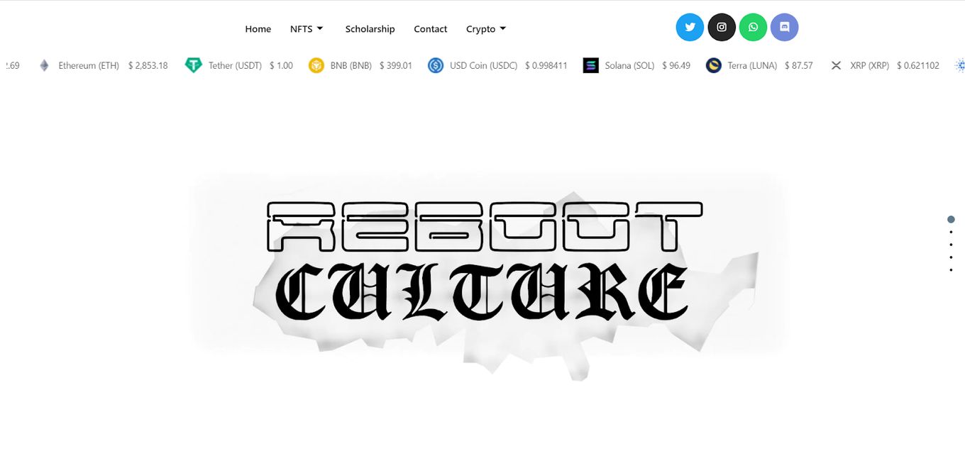 Reboot Cult - Beautiful Web 3 Website