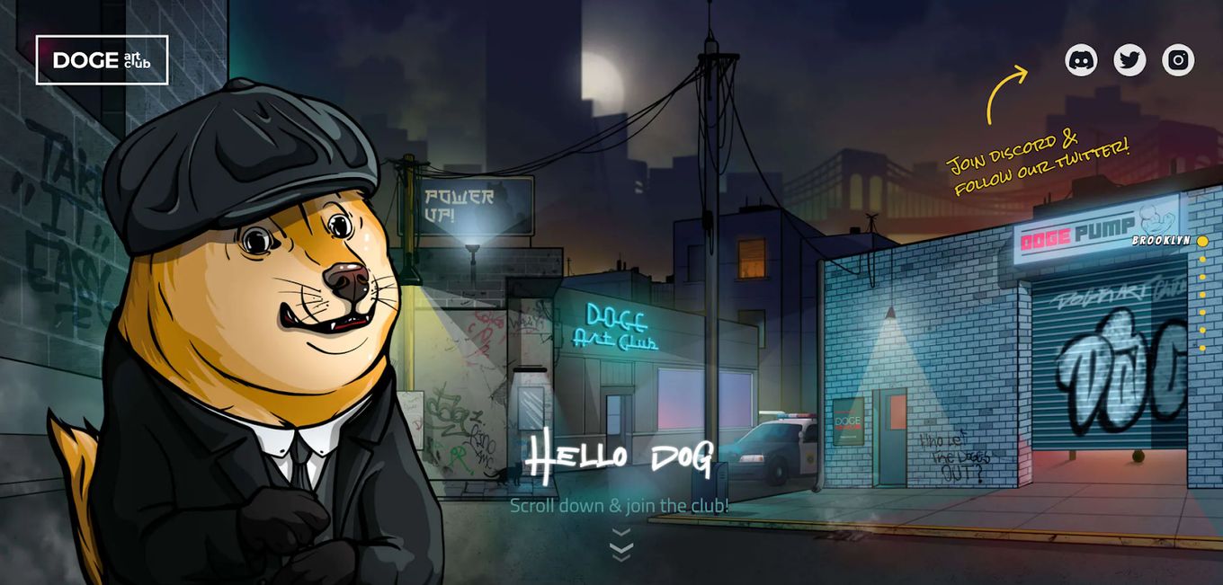 Doge Art Club - A Great Example Of A Web 3 Website