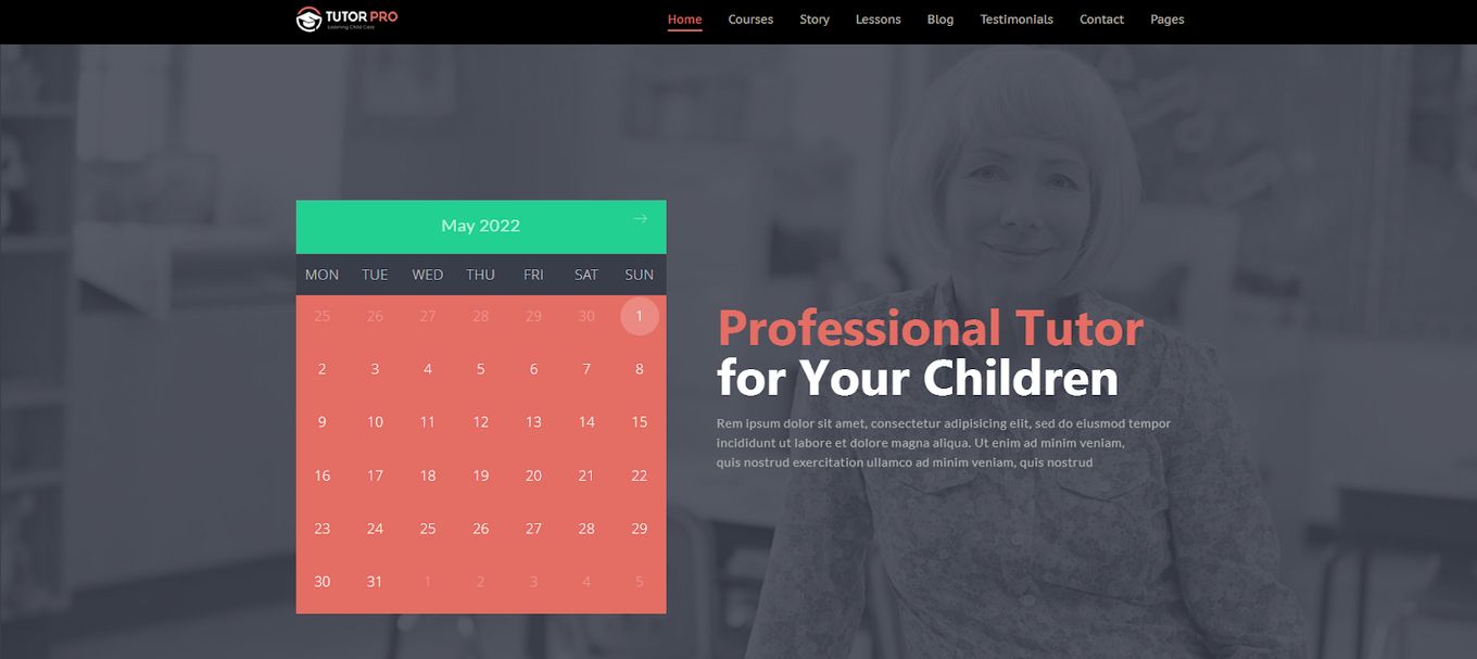 Tutor Pro - WordPress Template For Online Tutors and Teachers