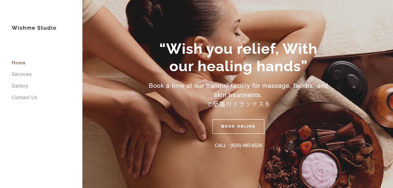 Wish Me Studio - Website For Massage, Facials, And Skin Treatments