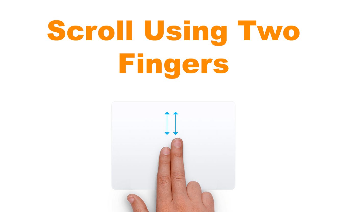 Using Two Fingers To Scroll Down On Chromebook Trackpad