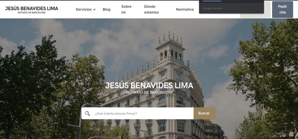 Jesus Benavides Notary Website Example