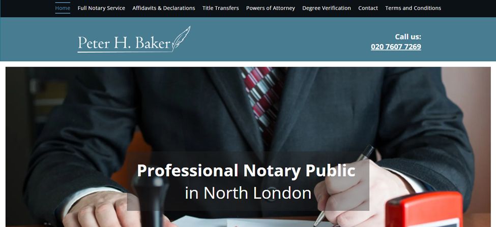 Peter H Baker Notary Website Ideas