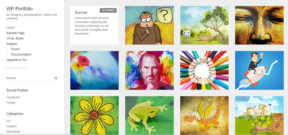 Free WP Portfolio Theme For Artists