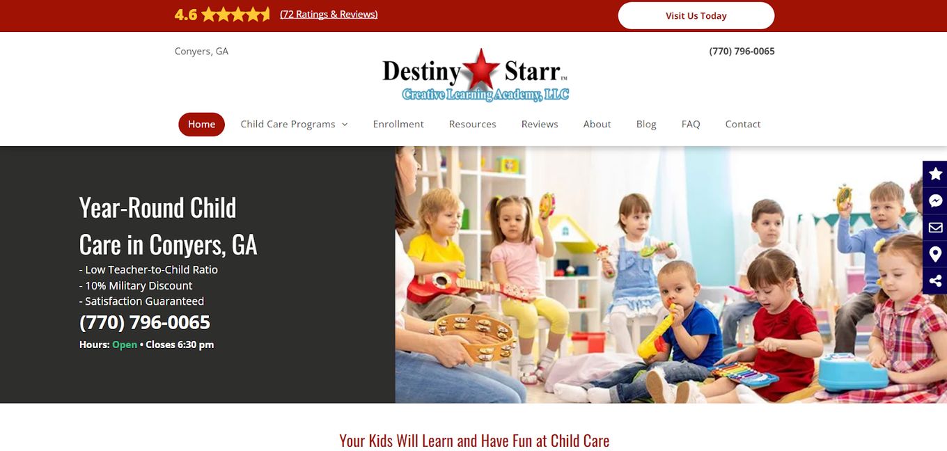 Home Page For Destiny Star Daycare