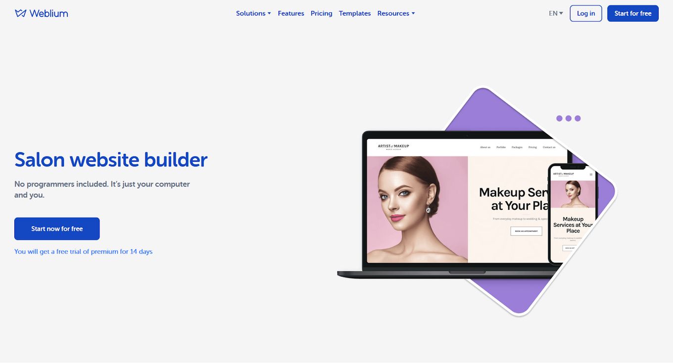 Weblium Builder For Your Salon Website