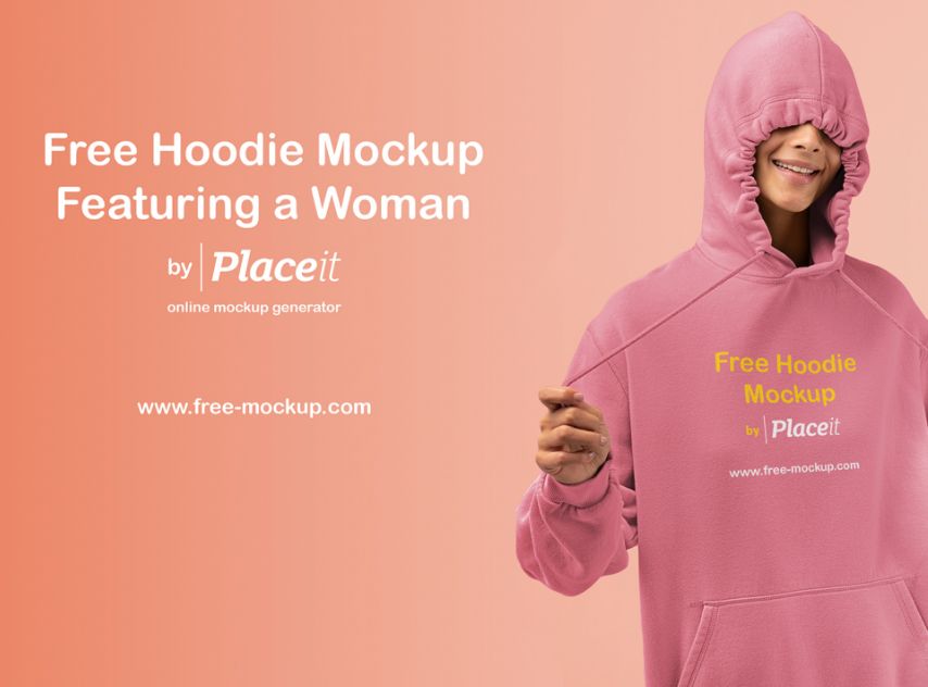 Mockup of Woman with Hoodie
