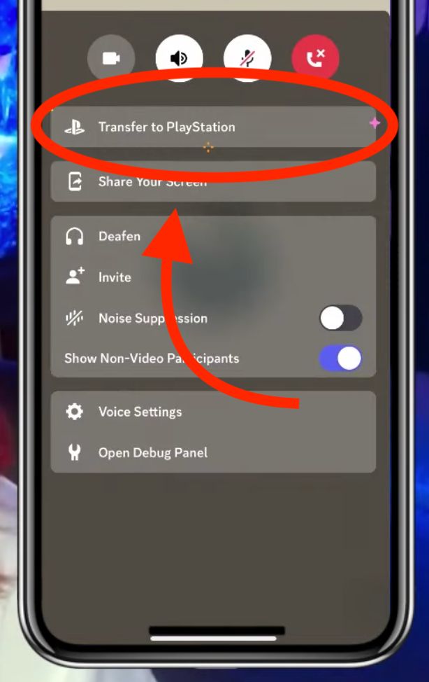 Click on Transfer to Playstation to open Discord on PS5