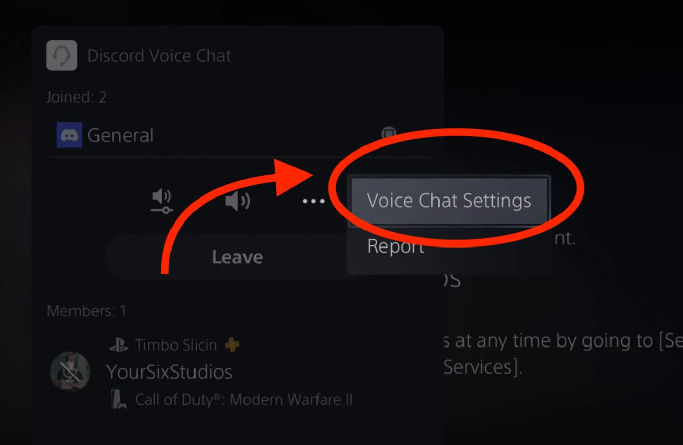 Más configuración de chat de voz PS5 para Discord