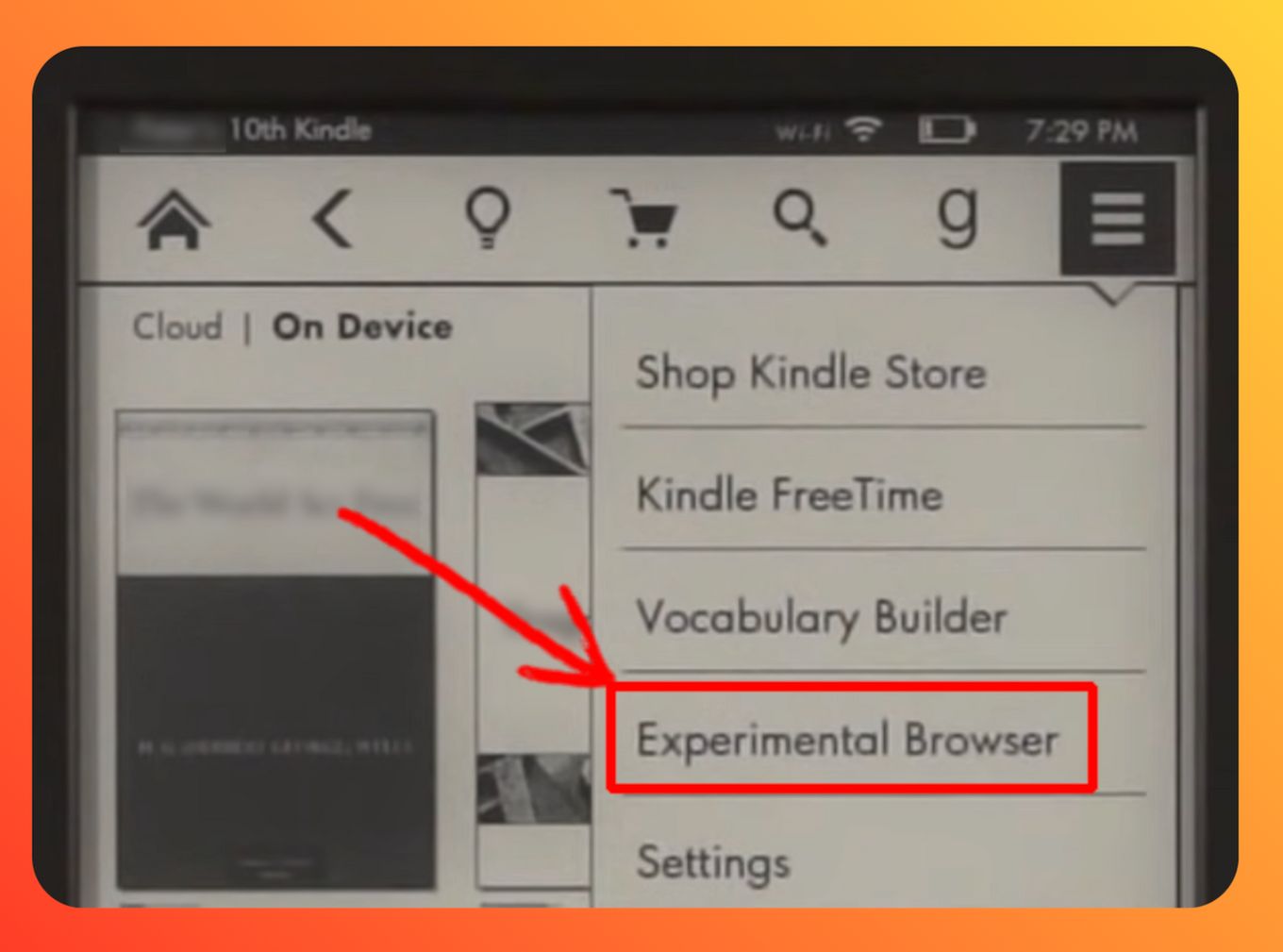 Click on Experimental Browser