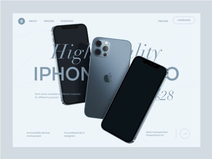 iPhone 12 Pro Black & Grey Mockup