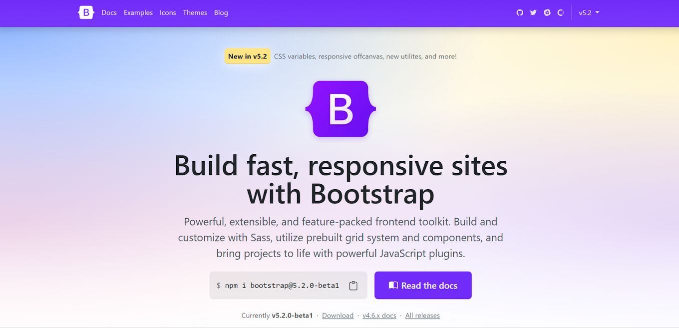 Bootstrap homepage
