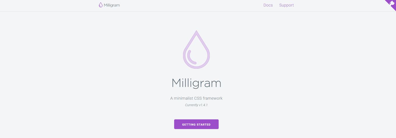 Milligram homepage