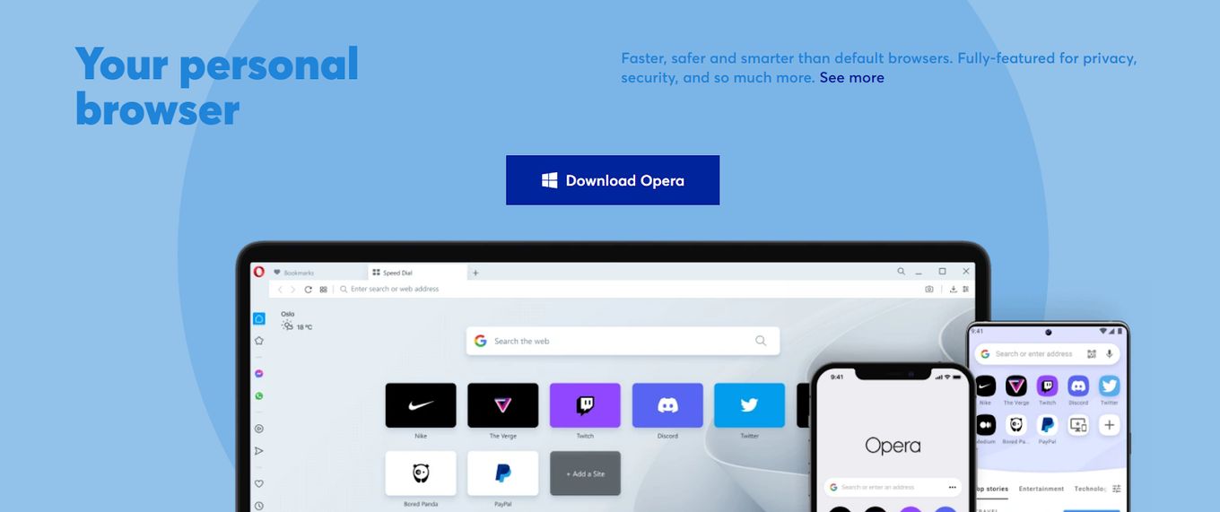 Opera Windows 11 Web Browser