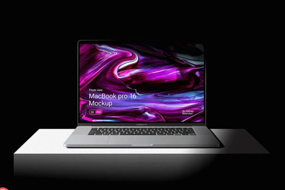 Futuristic and sleek looking MacBook Mockup PSD