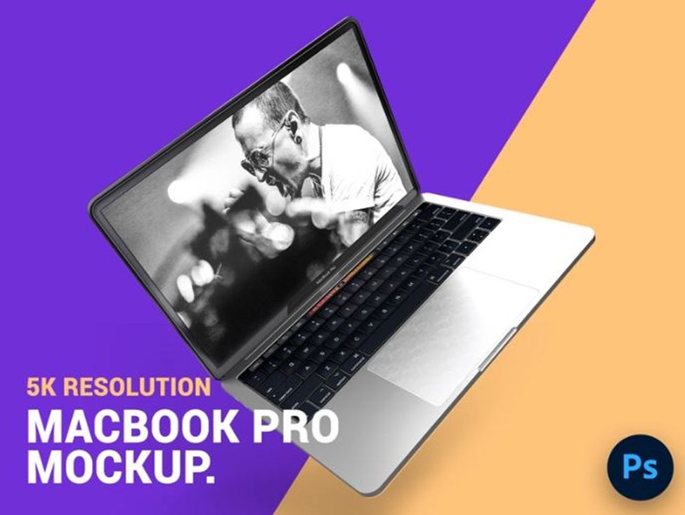 Graphic style MacBook mockup