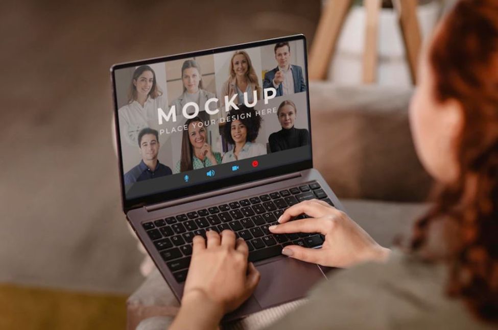 MacBook mockup PSD with realistic background