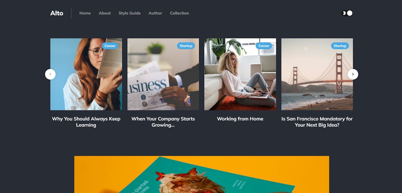 Alto Free Blog Theme for Ghost