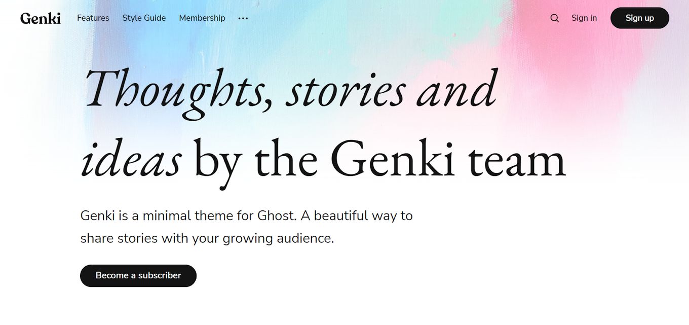 Genki Premium Ghost Blog Theme