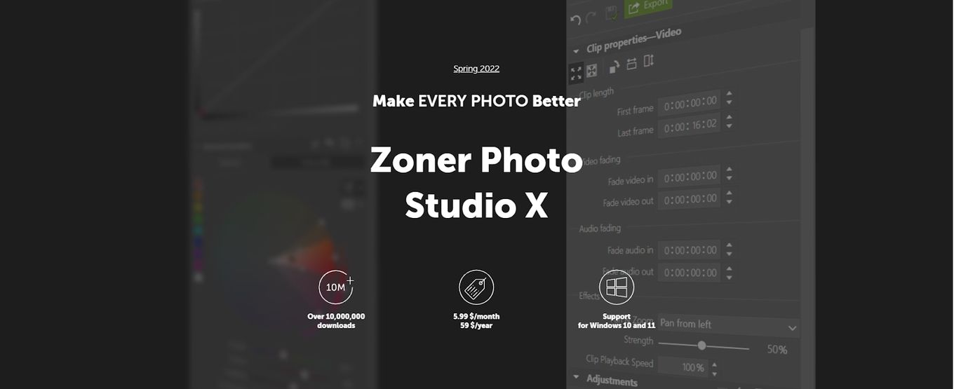 Zoner Photo Studio X software
