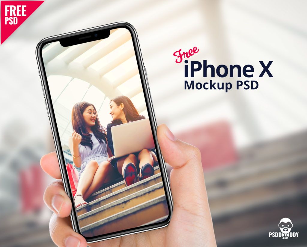 iPhone X In-hand Mockups, PSD Daddy