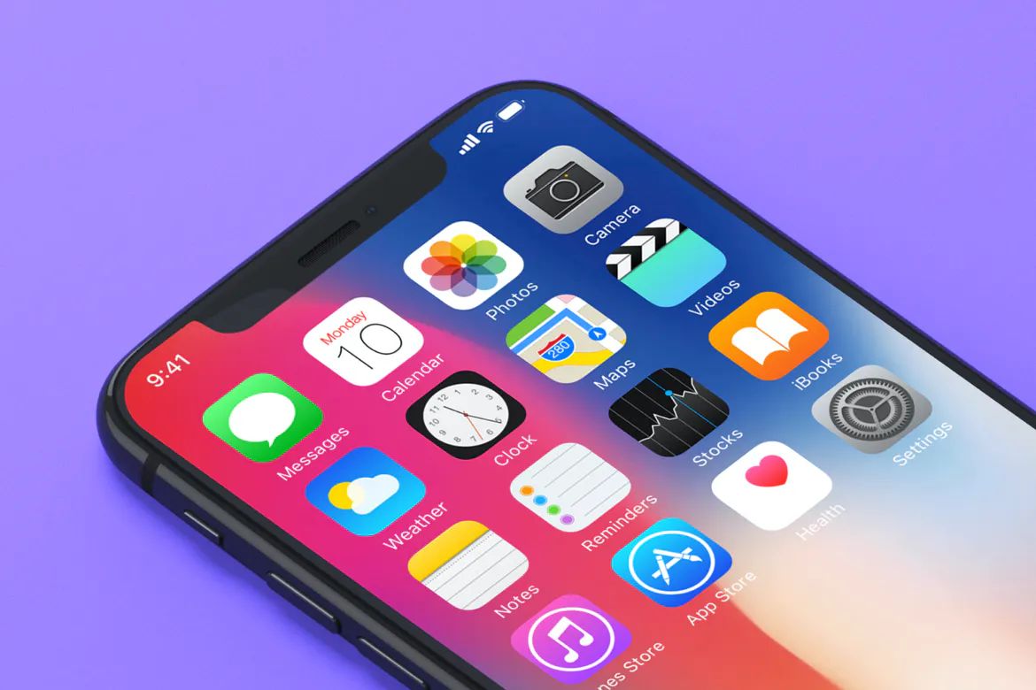 iPhone X Mockups On Solid Backgrounds, Envato Elements