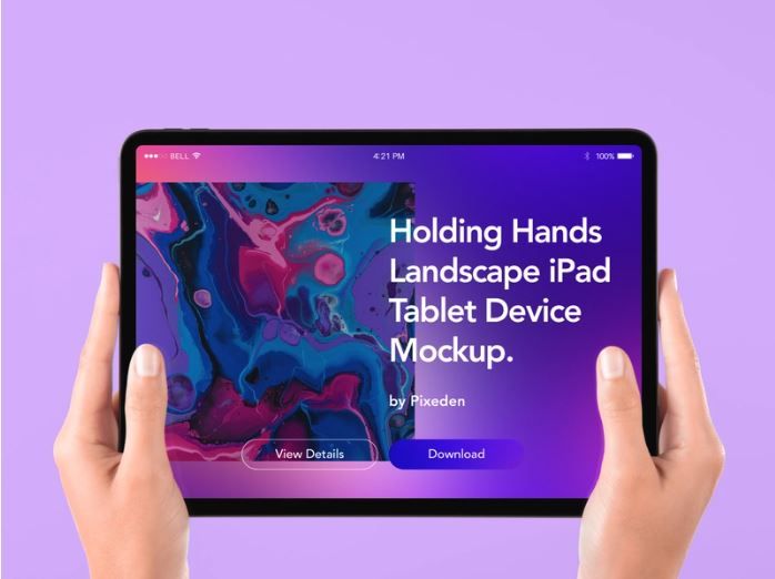 Simple iPad pro with realistic background mockup