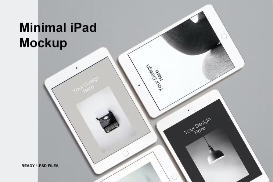 Monochrome White iPad mockup