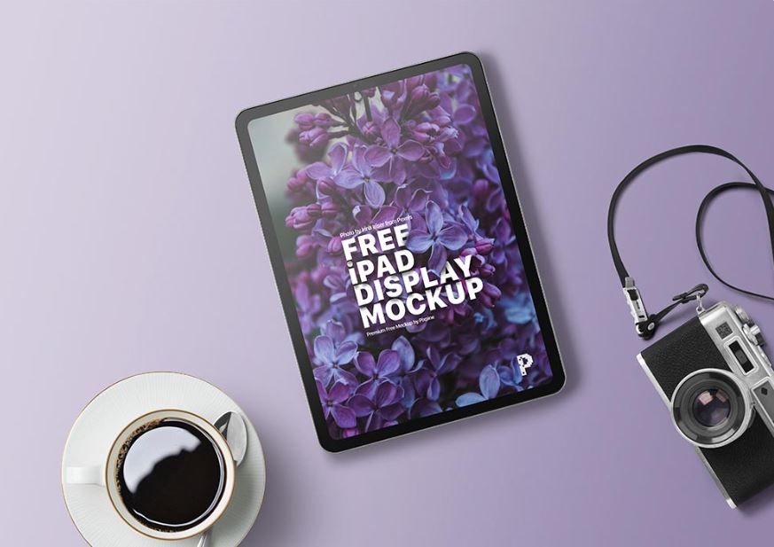Beautiful iPad pro Purple mockup
