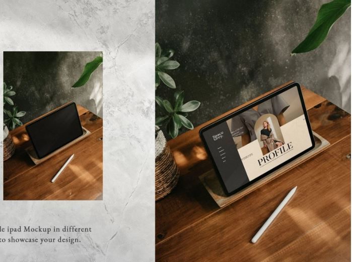 Warm and rustic iPad mockup free