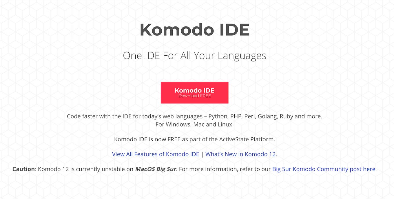 Komodo - free Javascript code editor for Mac