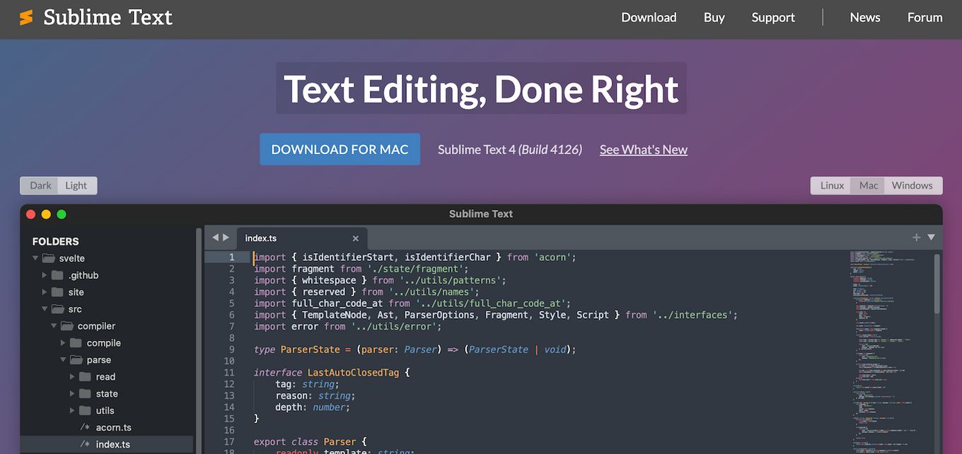 Sublime Text Editor Mac