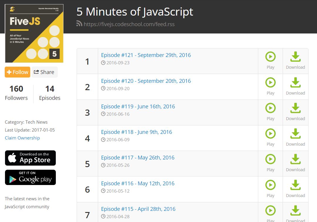 Javascript 5 Minutes Podcast