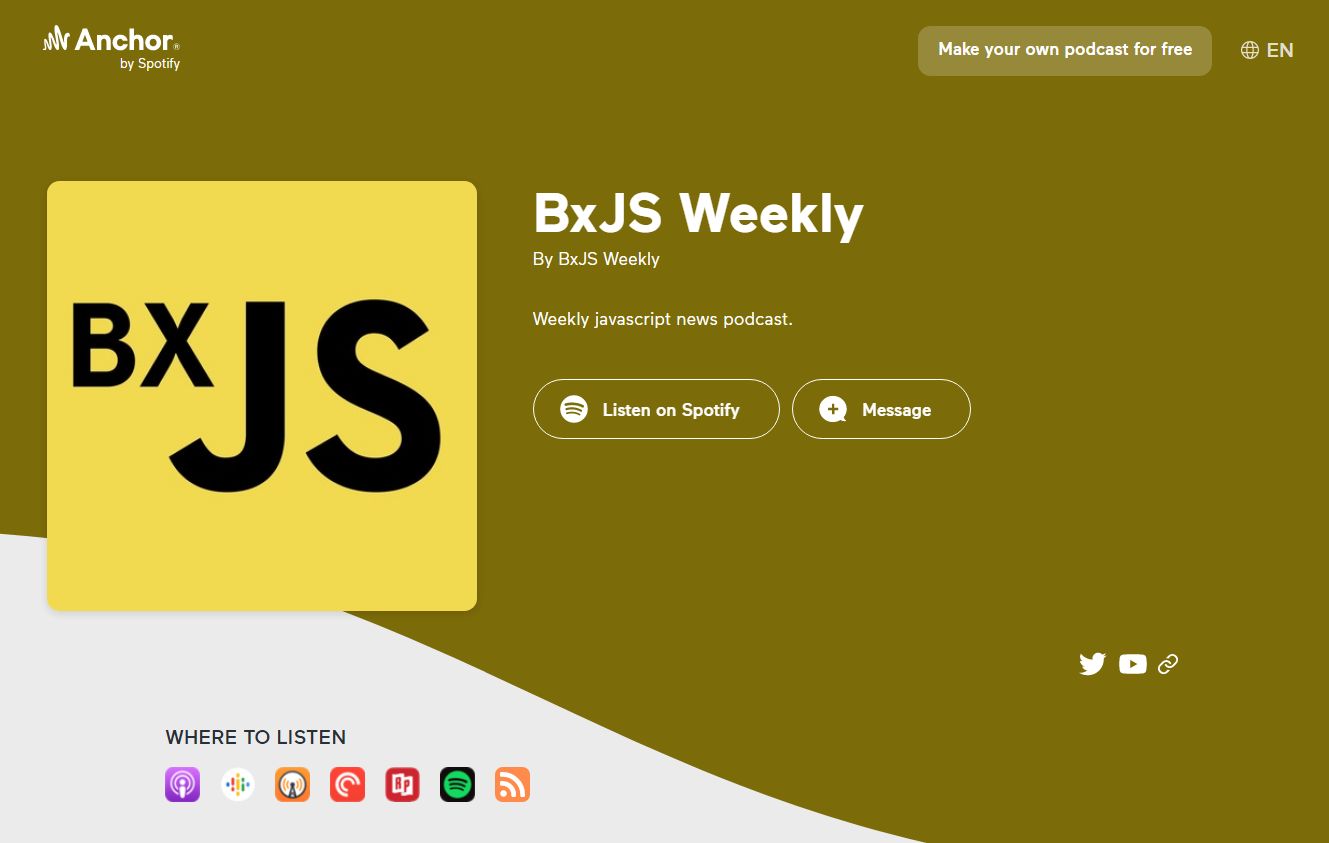 BxJS Weekly Podcast about JavaScript