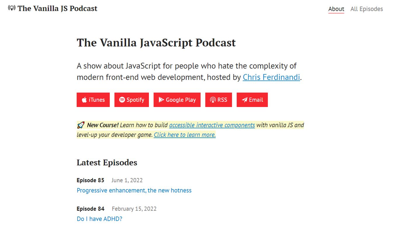 The Vanilla JavaScript Podcast