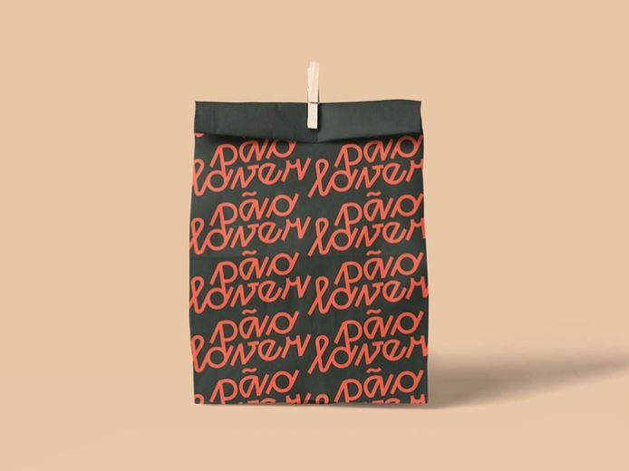 Black paper bag mockup free