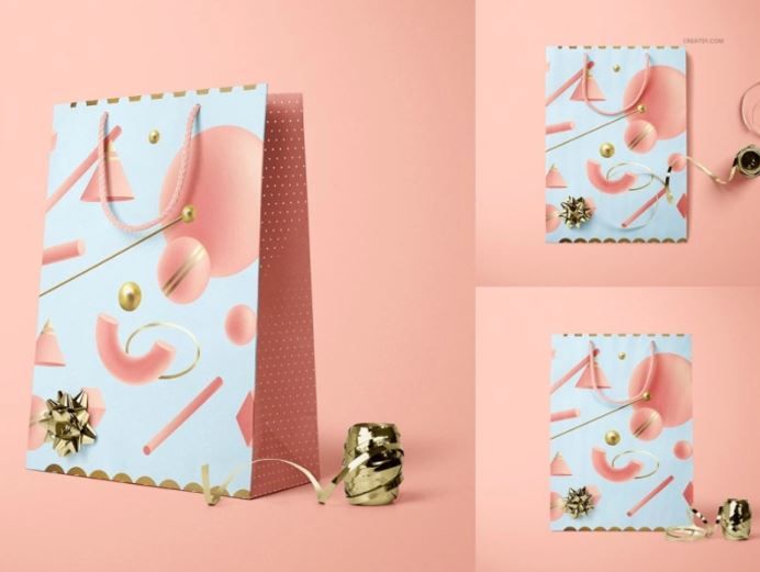 Fancy paper bag mockup