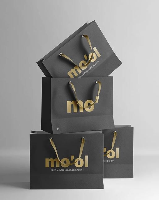 Paper shopping bag mockup