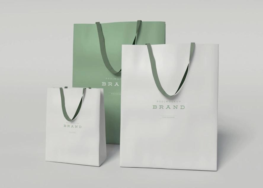 Paper shopping bags mockup