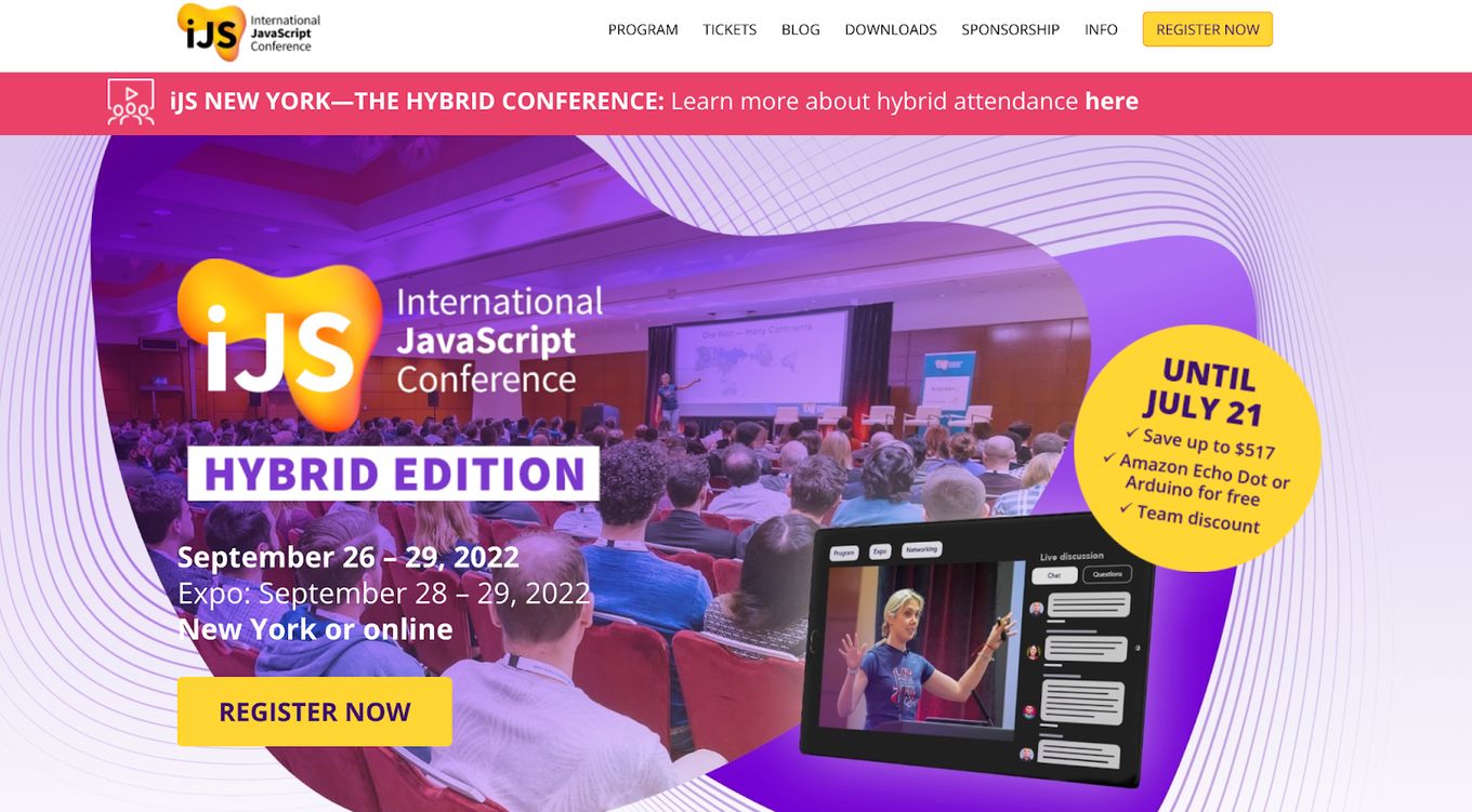 International JavaScript conference website