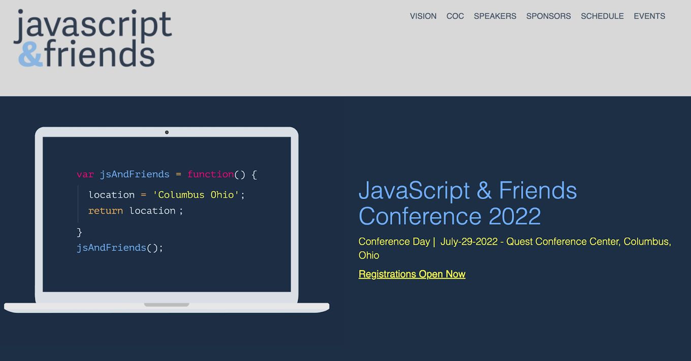 Javascript and Friends conference website