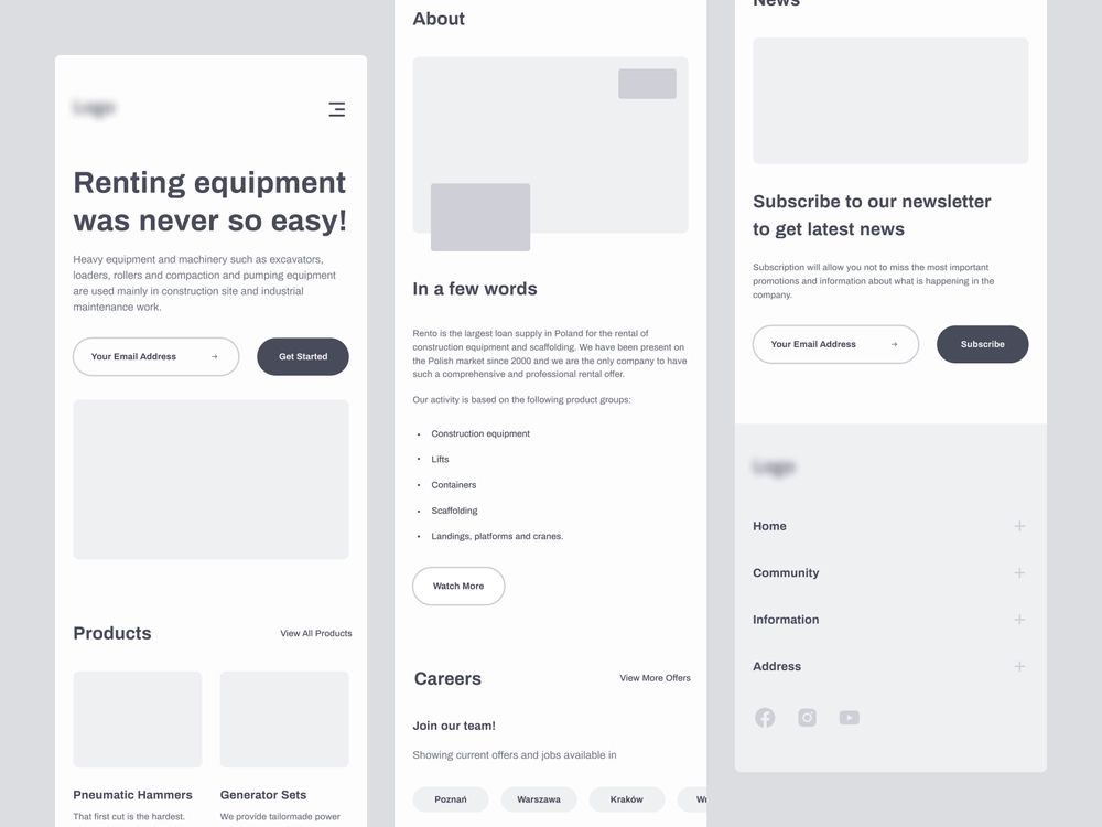 Mobile Website Wireframe Example
