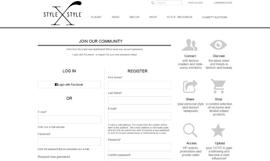 StyleXstyle Website Wireframe Example