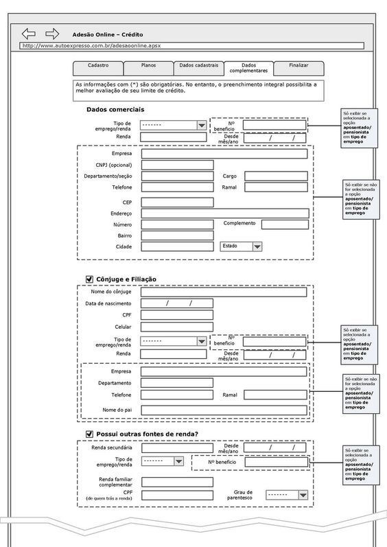 Website Form Wireframe Example
