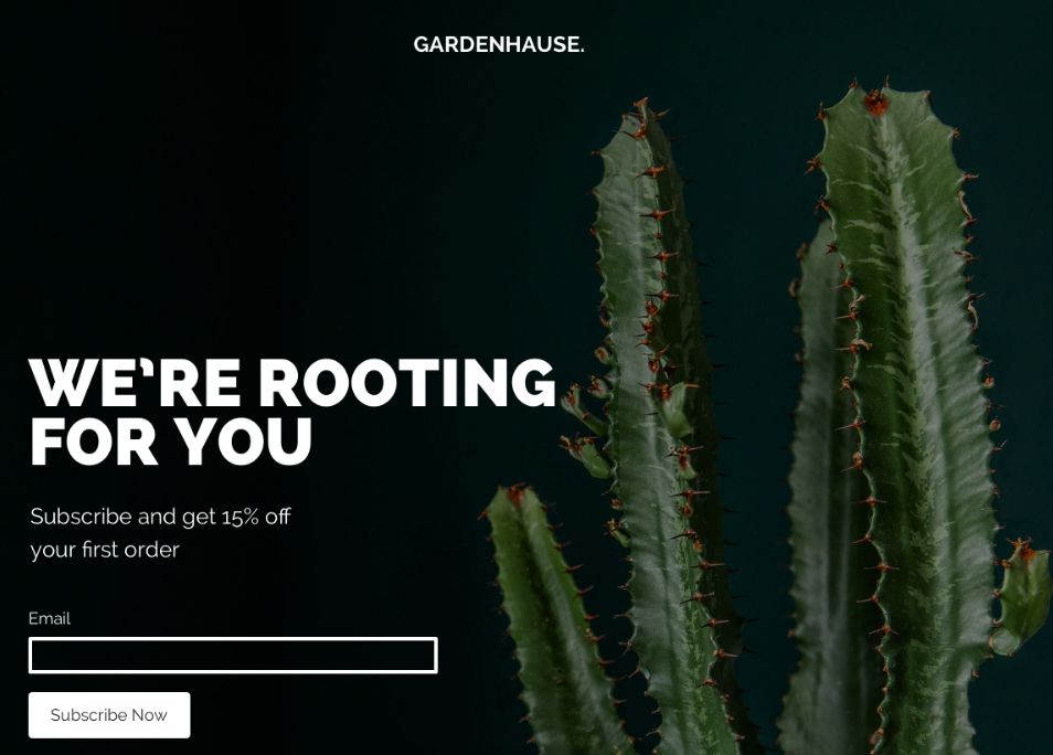 GardenHouse Mailchimp Landing Page