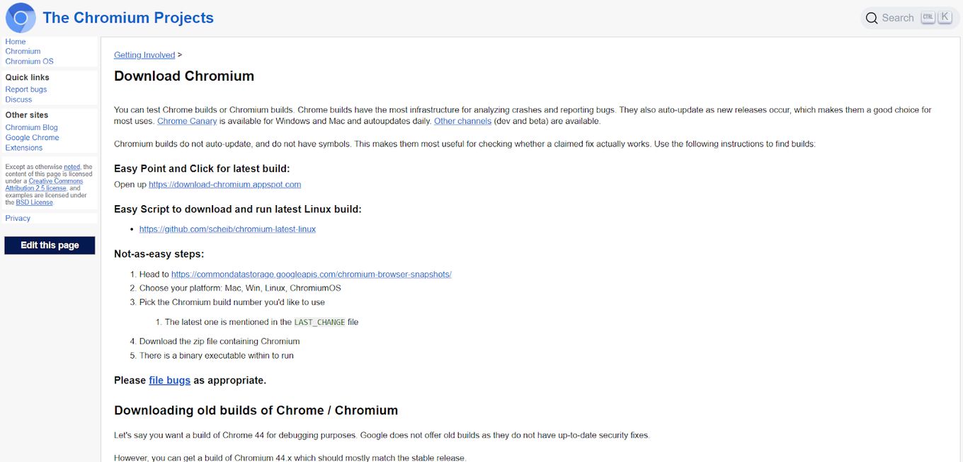 Chromium Open Source Web Browser