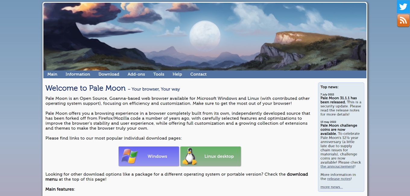 Pale Moon Open Source Web Browser