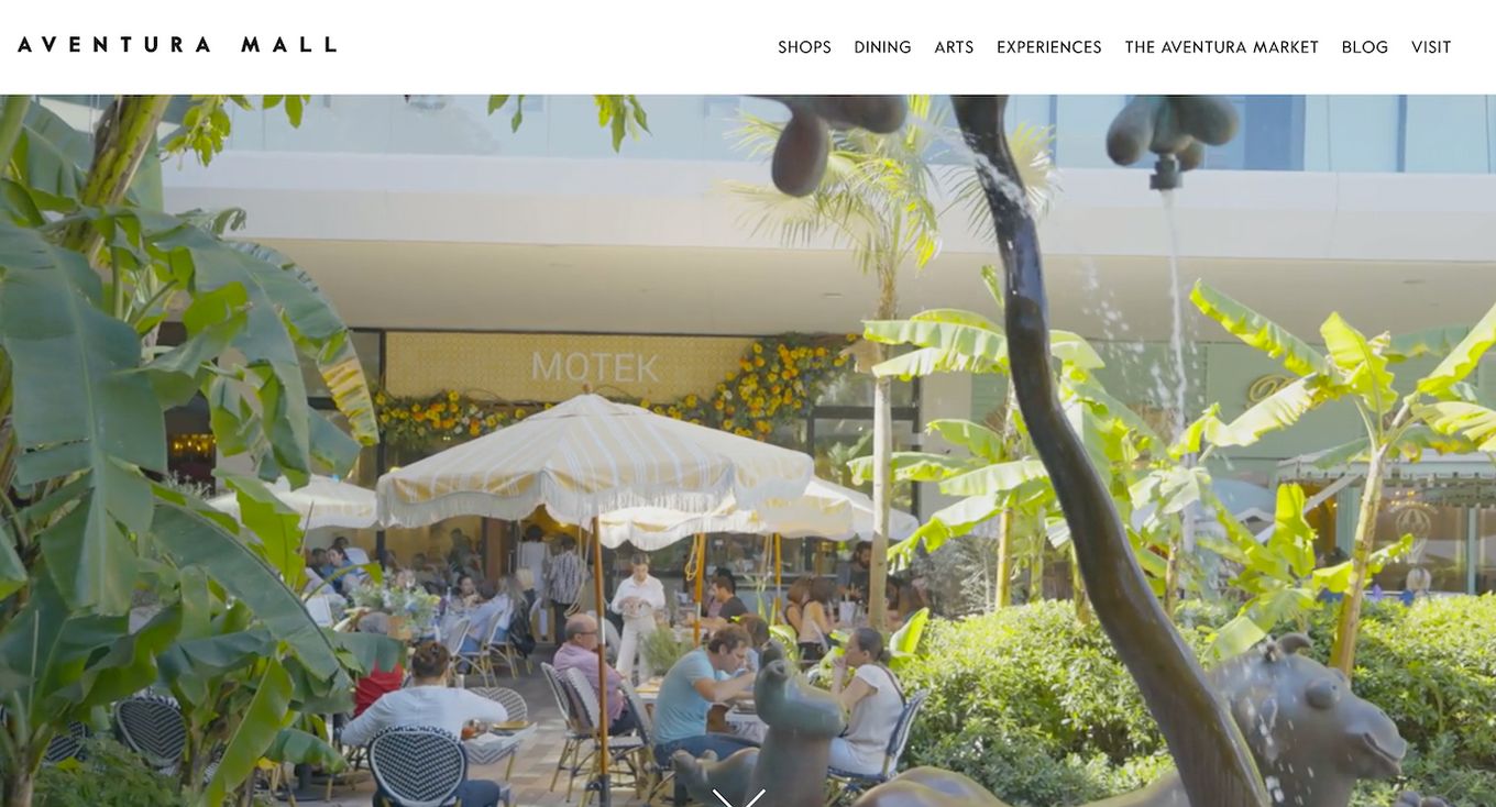 Aventura Mall website design