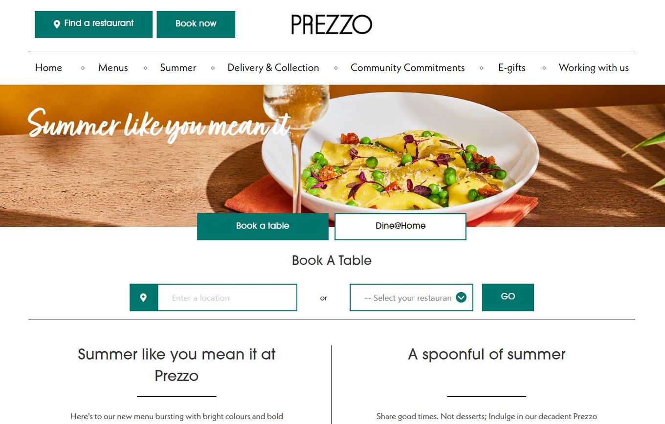 Company website design Prezzo