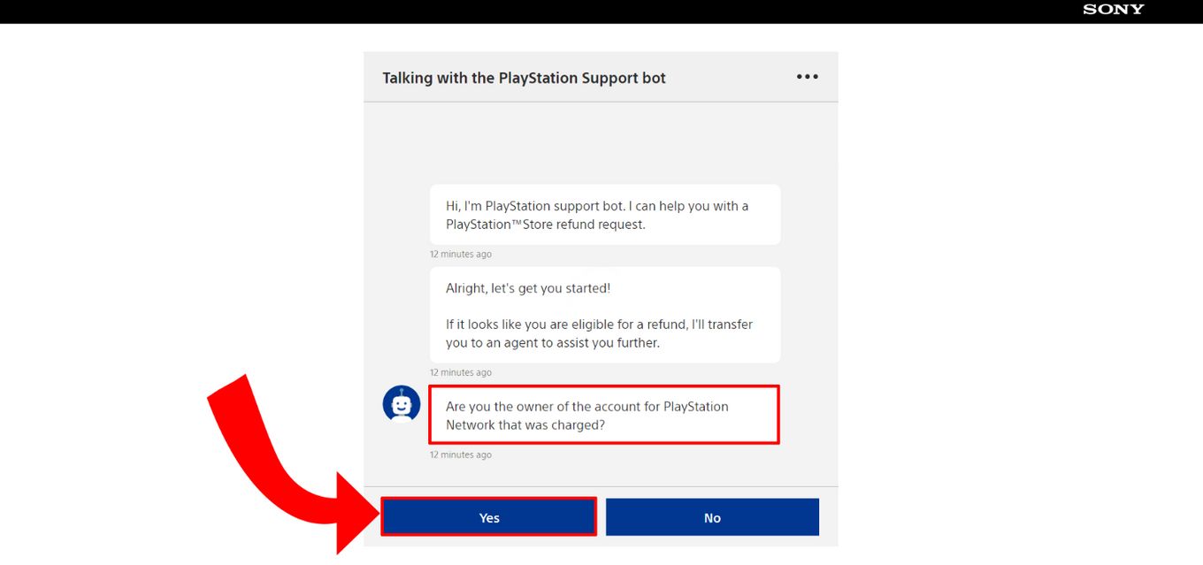 How To Refund A Game on PS5 - Step 2: Click Yes